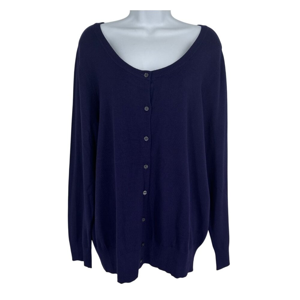 Lane Bryant Womens Button-Front‎ Navy Cardigan Sweater Size 18/20